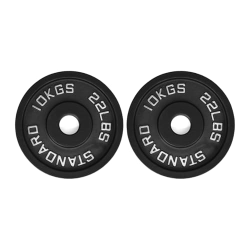Image of Standard Olympic Weight Plates, with Handles & 51MM Diameter, Cast Iron Coated Professional We Exercise, Spare Gym Weight Plates for Strength Training, Dumbbell Plates(Set of 2, 10kg)