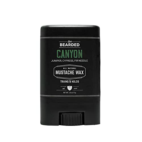 Live Bearded: Mustache Wax - Canyon - 0.35 Oz - Medium Hold - All-Natural Ingredients With Beeswax, Lanolin, Jojoba Oil And Essential Oils For Fragrance - Made In The Usa #TOP18