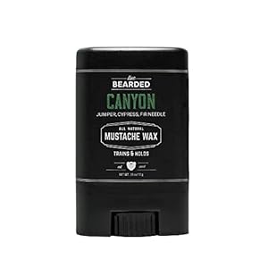 Live Bearded: Mustache Wax Stick – Made in the USA with All-Natural Ingredients – Beeswax, Lanolin, Jojoba Oil, Essential Oils – Medium Hold Mustache & Beard Wax for Men – Canyon Scent, 0.35 Oz