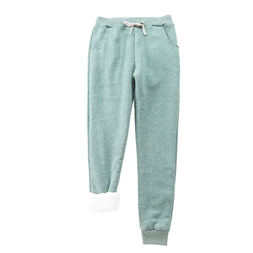 Pantalon velours chaud femme vert L coupe droite décontractée pour l'hiver