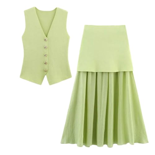 Costume tricoté pour femme pour un look bureau chic avec jupe longue