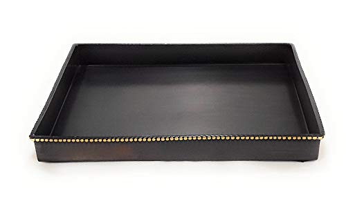 3SCompany Sunset Amenity Tray Oil Rubbed Bronze Finish with Antiqued Brass Bead Accent 7 x9 x1 