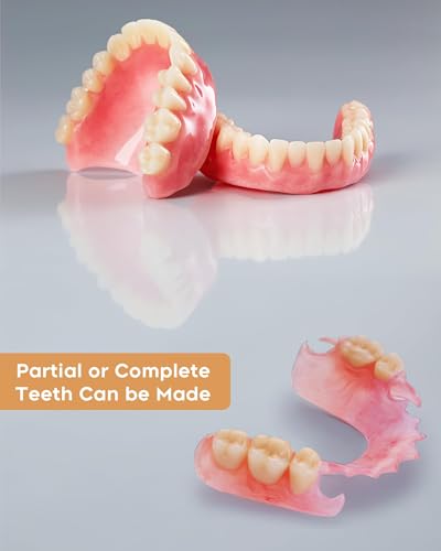 Dentures Fake Teeth DIY Kit Easy and Convenient DIY Fake Teeth Repair Missing Teeth or DIY Full Denture Kit Fake Teeth Top and Bottom Temporary Fake Teeth-0221