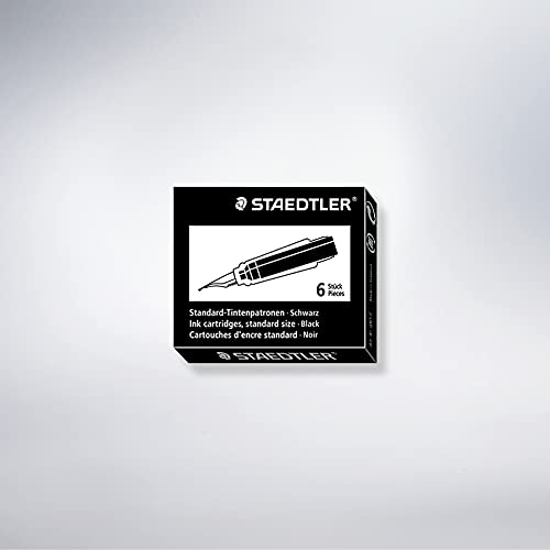 STAEDTLER Premium 480-9. Cartucho de tinta de tamaño normal. Caja con 6 cartuchos de tinta de color negro.