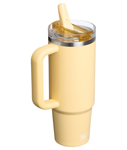 Image of STANLEY Quencher ProTour Flip Straw Tumbler with Leakproof Lid 30 oz | Built-In Straw and Handle | Cup Holder Compatible for Travel | Insulated Stainless Steel Cup | BPA-Free | Butter Gloss