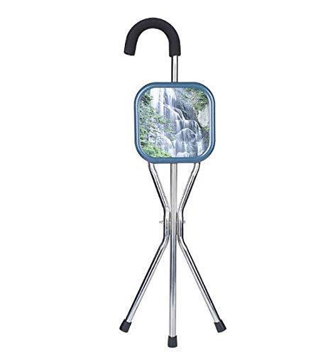 Aide à la mobilité avec siège pliant et canne de marche ergonomique