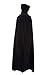 Best Choice Festival Velvet Cloak with Hood, Unisex Adult Halloween Costume Cape for Women and Men(Black)