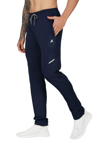 Image of Men's FlexFlow Trackpants - 4-Way Taiwan Stretch Fabric | Ultra-Soft, Heavy-Duty | Gym, Running, Lounge Wear with Zip Pockets