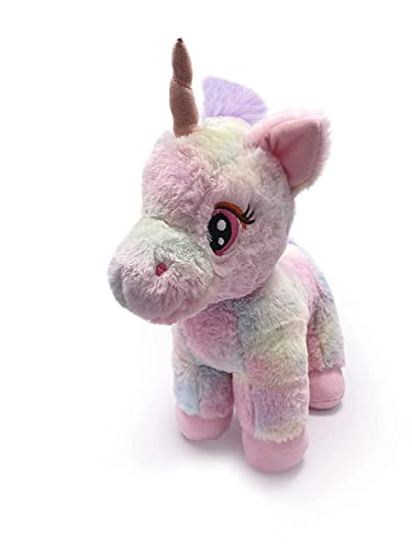 Image of AVSHUB Standing Unicorn with Glitter Horn Rainbow Fur Animal Plush Toy, Safe for Kids, Soft Toy for Baby Boy and Girl, Soft Toys Playing Home Decoration |Size 40 cm|Pink|