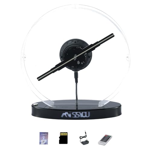 Missyou Ventilador Holográfico 3D 30CM – MS30D1BHZ – Compatible con App y WiFi – 232 LED HD – Control Remoto – 700+ Videos Festivos – Bluetooth Audio – Protección Acrílica – Fácil Instalación