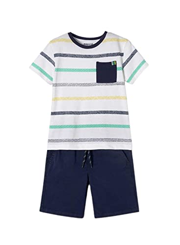 Mayoral 3268 Ensemble d'été pour garçon T-shirt rayé et short chino court Bleu marine Cover