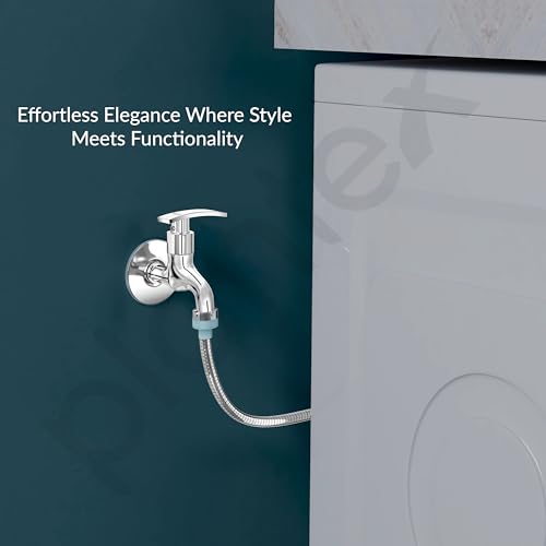 Image of Plantex Washing Machine Tap with Brass Spindle /Tap for Washing Machine /Garden /Pipe Connection Tap /Washing Machine Pipe Connector-(Chrome)