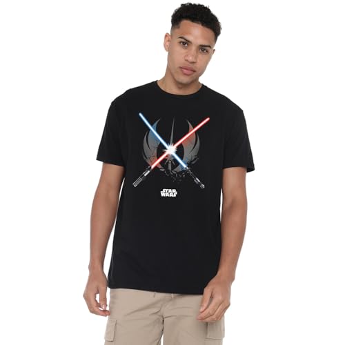 Cotton Soul Star Wars Crossed Blades Unisex T Shirt, Black, XX-Large