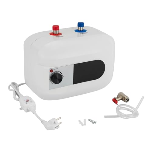 MINRS 6L Untertischboiler, Wasserboiler Küche Elektro Warmwasserspeicher Speicher 1500W 220V Warmwasserboiler Durchlauferhitzer 30-65°C für Waschbecken, Küchen, Badezimmer Weiß