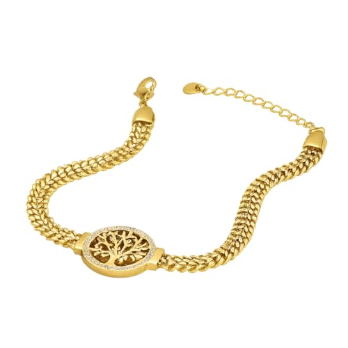 Bracelet Arbre de Vie ajustable en or 14K fini les problèmes de taille de bijou