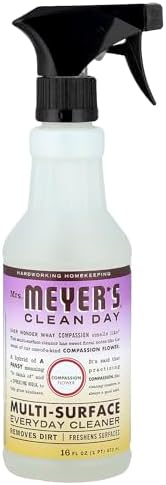 MRS. MEYER’S CLEAN DAY Multi-Surface Everyday Cleaner, Compassion Flower Scent, 16 Ounce Bottle MRS. MEYER’S CLEAN DAY Multi-Surface Everyday Cleaner, Compassion Flower Scent, 16 Ounce Bottle