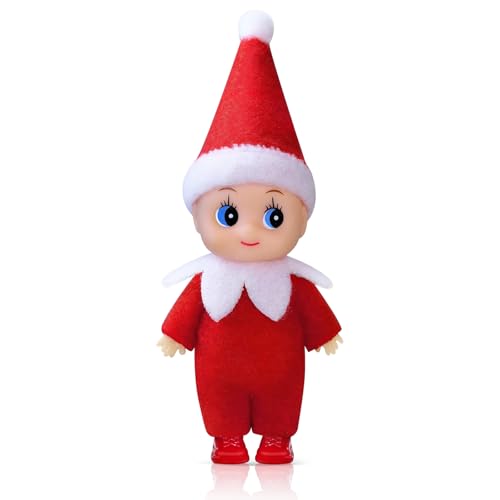 YUYWWAN Elfo Navidad Muñeco, Lindo Duende Navidad Travieso, Figura de Elfos Navideño, Interesante Elfo Travieso para Decoración Navideña, Relleno de Regalo (Rojo-Pantalones)
