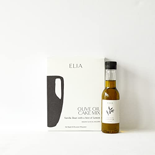 Elia Olive Oil Cake Mix | Vanilla With A Hint Of Lemon Cake | Organic And Non-Gmo Baking Mix | Extra Virgin Olive Oil Included | Natural Mediterranean Dessert Mix For Breakfast, Cupcakes, Gift #TOP1
