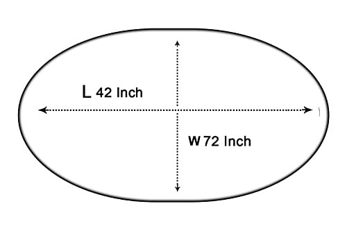 Image of The Furnishing Tree Oval Shaped 4 Seater Transparent Table Cover WxL 42x72 inches 0.25 mm Thickness with Silver Lace