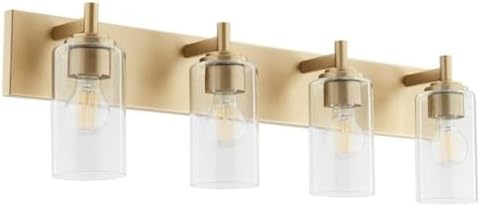 Quorum Lighting 5200-4-80 Fallstaff Vanity, 4-Light 400 Total Watts, Aged Brass
