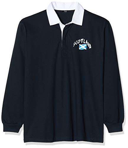 Polo rugby manches longues Écosse robuste et chaud en coton lourd