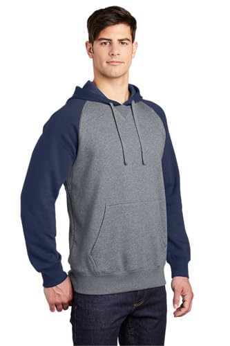 SPORT-TEK Raglan Colorblock Pullover Hooded Sweatshirt ST2674