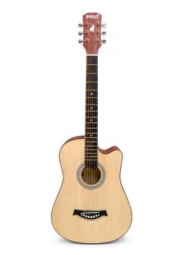 Image of POLO Acoustic Guitar, Cutaway Body, Natural Wood Finish
