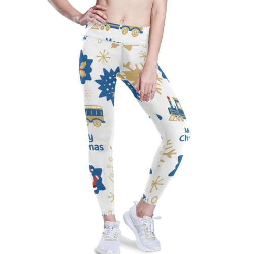Leggings de yoga para mujer mallas deportivas de running azul dorado pantalón elástico XS-XXL