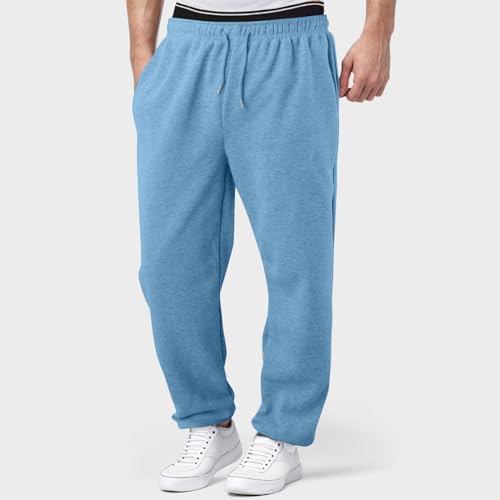 Baggy Sweatpants Men Casual Athletic Workout Joggers Sweat Pant Fall Soft Fleece Straight Leg Elastic Waist Sweatpant4
