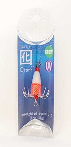 Otori Unweighted Squid Jig Red/Natural Glow - Small