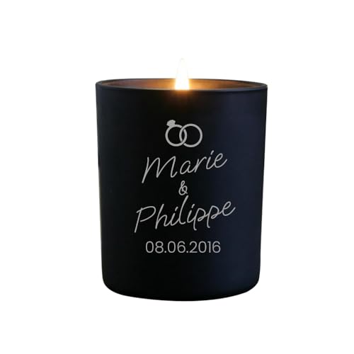 CADEAUX.COM - Bougie Parfumée Vanille - Bougie Couple (Mariage) - Cadeau Noel - Cadeau Saint-Valentin