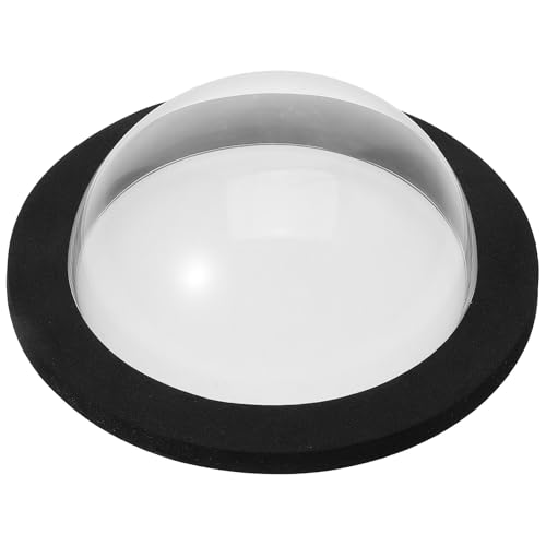 NUOBESTY Floating Pond Dome Cover Acrylic Small 15cm Diameter Weatherproof Fish Pond Floating Cover Black Base and Lid for Outdoor Garden Aquarium Fish Viewing