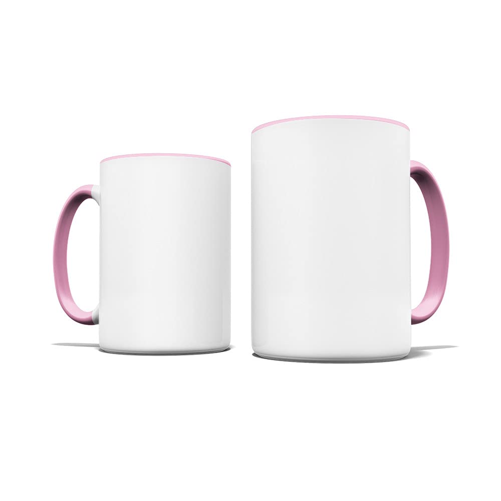 Bastel-Tassen ohne Druck zum Bemalen aus Hochwertiger Keramik Einzeln oder im Set/Mug/Cup/Becher/Pott Jumbo Tasse Innen & Henkel Rosa 6er Set