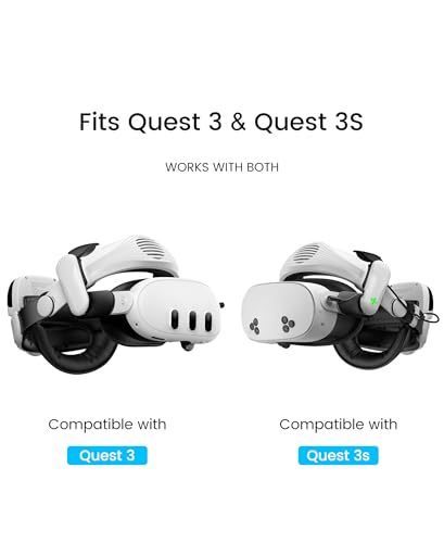 Image of AXYBCOOL Fan Battery Head Strap Compatible with Meta Quest 3S /3, 12000mAh Hot-Swappable Battery Strap Accessories with Air Cooling System Enhanced Comfort