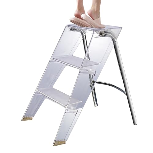 Escalera plegable de 3 escalones estable y compacta para armarios altos 2