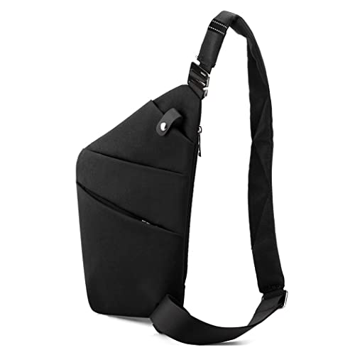 Sling Crossbody Bags Anti-thief Slim Personal Flex Bag Safe Purse Bags for Women Men Waterproof (Black, Right)