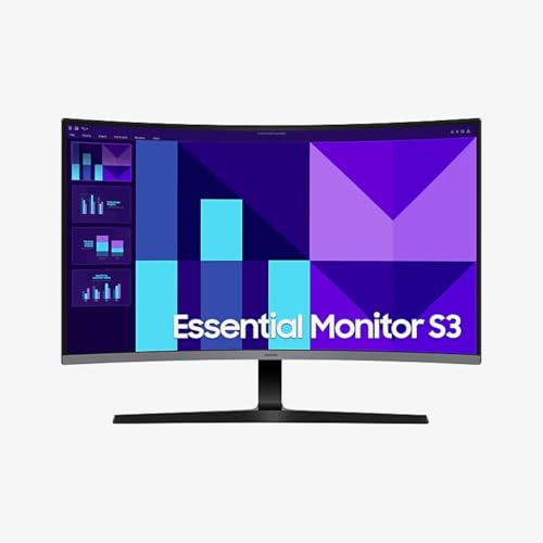 Samsung 32 Essential S3 Curved Full HD Monitor 1500R Curved Screen 100Hz Refresh Rate Response Time 4(GTG) Game Mode Eye Saver Mode - LS32D392GAMXUE