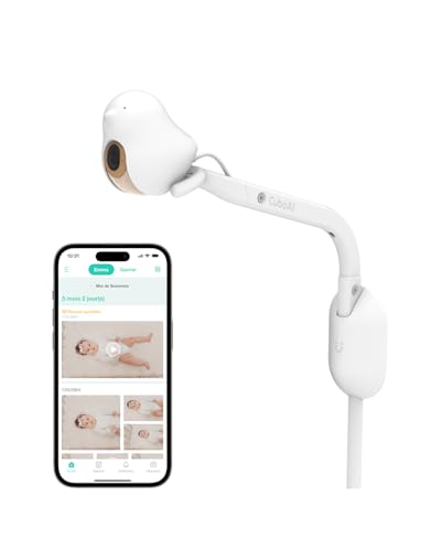 CuboAi CuboAi Smart Baby Monitor 3: Sleep Safety Alerts for Covered Face Rollover 2.5K QHD Night Vision WiFi Camera 2-Way Audio Humidity Sensor Lullabies. App Control (Wall Mount Set)