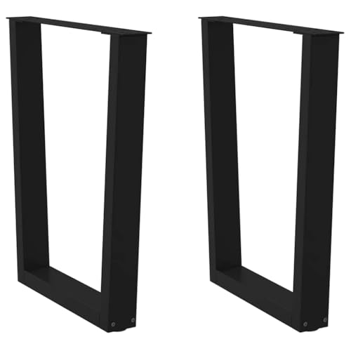 vidaXL Esstisch Beine V-Form 2 Stück Schwarz 70x(72-73,3) cm Stahl