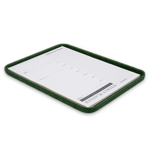 Image of Welaxy felt tray Lid for Storage Bins Drawer Organizer bin cap of box for junk stuff stationery makeup jewelry closet bathroom minimalist lifestyle (Forest Green Lid, M)