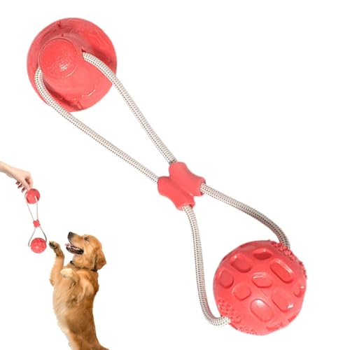 Hundespielzeug mit Saugnapf, interaktives Hundespielzeug, wiederverwendbarer Ball mit Seil, Hundespielzeug, Beißring für kleine und große Hunde
