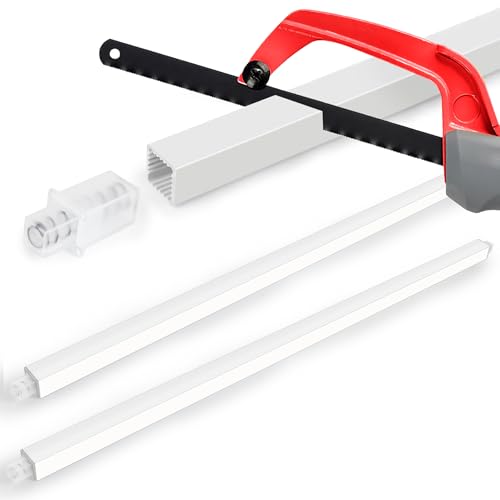 24-Inch Spring End Wall-Mounted Towel Bar, Adjustable Sturdy Plastic Towel Holder for Bathroom Kitchen Towel Storage White 2 Pack