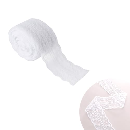 La Mejor Lista de Encajes para comprar online. 46 10 M/rollo de Cinta de Encaje, Cinta de Ajuste de Encaje de 4,5 cm de Ancho para Coser DIY Hacer Decoraciones de Cumpleaños de Boda Nupcial(Blanco)