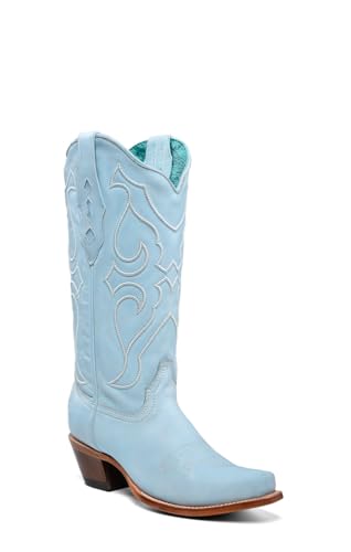 CORRAL LADIE'S BABY BLUE EMBROIDERY, LEATHER SOLE, COWHIDE LEATHER, WESTERN BOOTS, Z5253