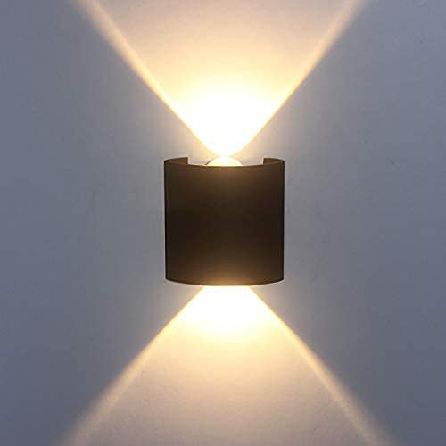 Outdoor LED Wall Light, Aluminum Black Die Casting Body, Waterproof Up Down Light (1Up1Down)