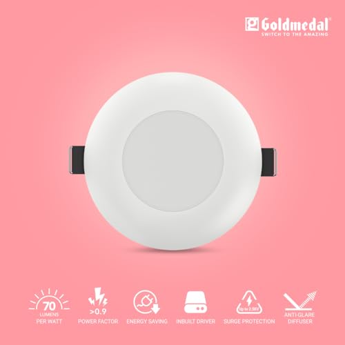 Image of Goldmedal Atom Mini 3W LED Downlight with Junction Box for Home & Cabinet | Recessed Surface Downlight for False Ceiling |120 Beam Angle|Cut-Out Size: O2.25 Inch |Cool Daylight (6500K)-Pack of 4