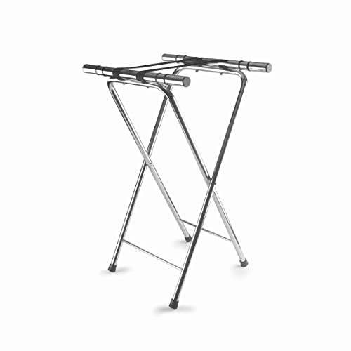 Lacor - 61870 - Soporte Bandejas Hostelería, para Todo Tipo de Bandejas, Máxima Estabilidad, Pies Antideslizantes, Plegable, Acero Inoxidable, 41.5x52x82 cm
