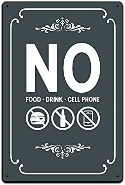 Letreros de hojalata para decoración de pared para el hogar, letrero de metal de 12 x 8 pulgadas sin teléfono celular