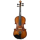 SUPERFICIE DE BUEN ASPECTO: la placa superior del violín de tamaño completo está hecha de madera maciza de abeto, y la placa trasera está hecha de arce. El cuerpo semi-pintado a mano hace que la pintura del violín sea suave pero no áspera, brindándote una buena experiencia sensual. Hace que los violines se vean más elegantes.