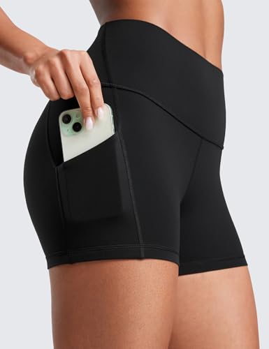 CRZ YOGA Womens Butterluxe Biker Shorts with Pockets 3 Inches - High Waisted Volleyball Workout Athletic Yoga4